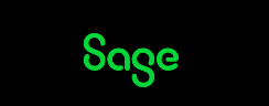 A green logo that says sage on it.